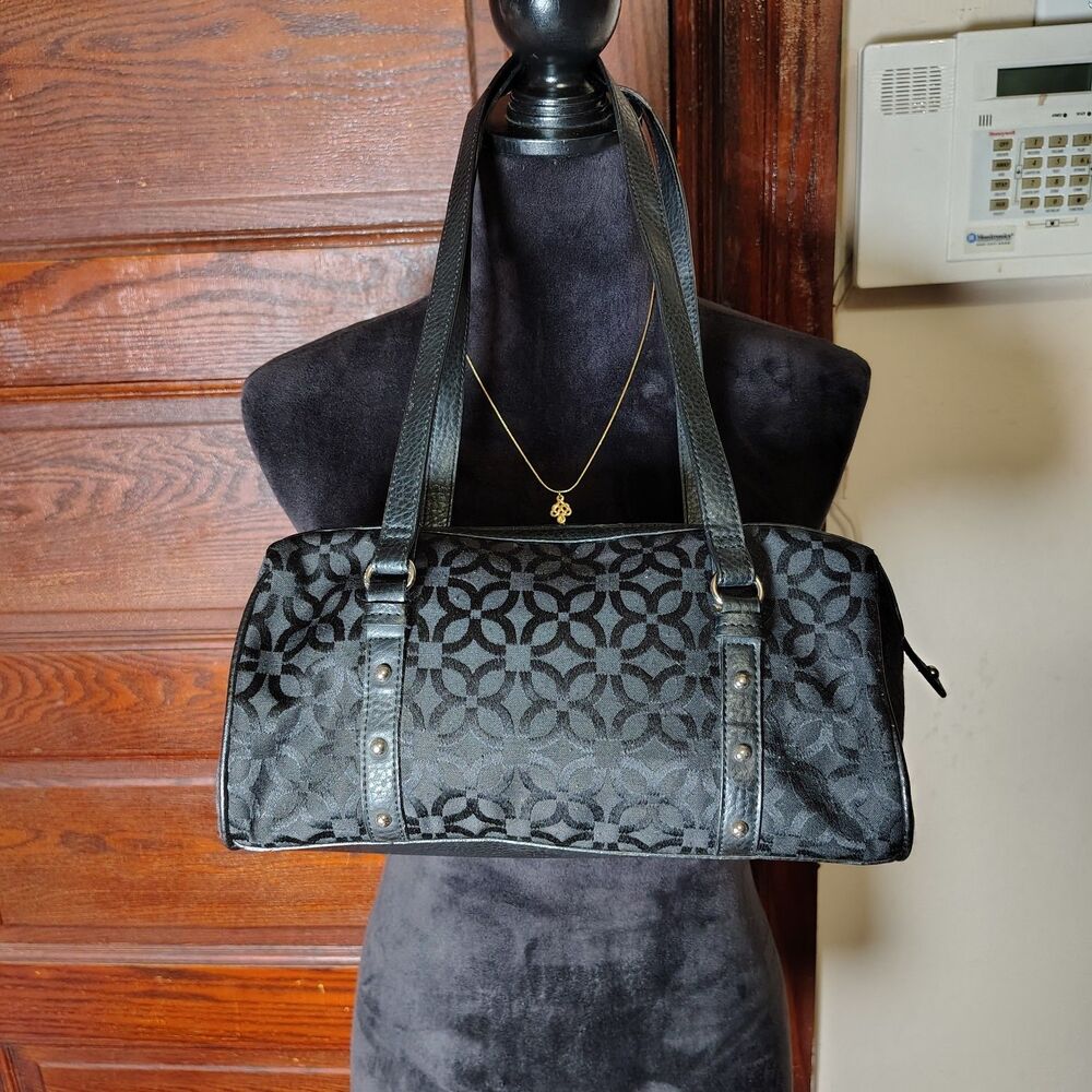 Y2K Black Monogram Studded Relic Shoulder Purse